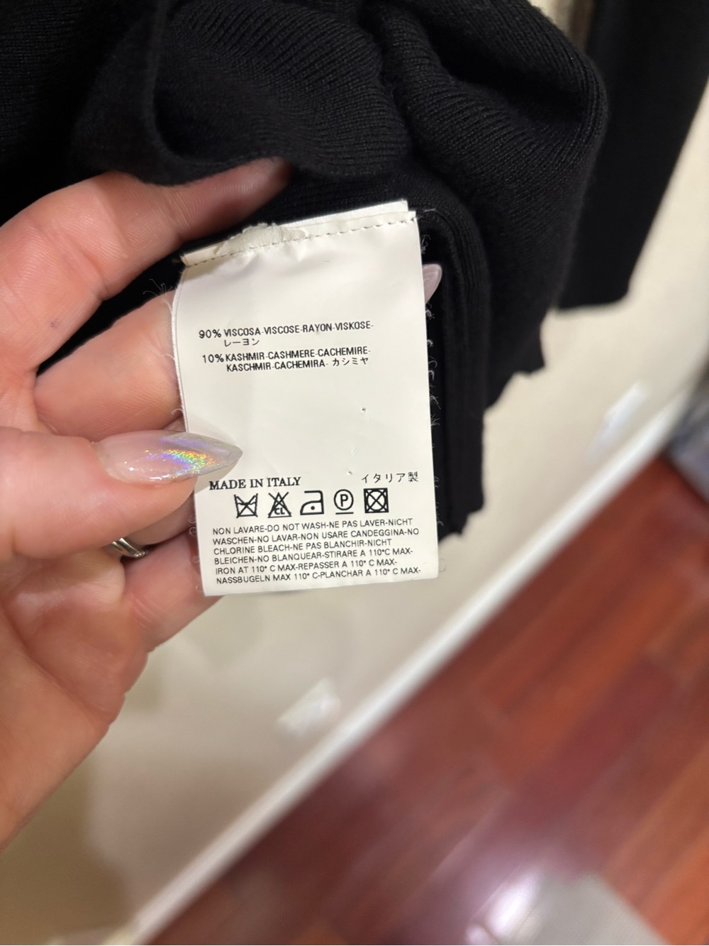 MM6 Maison Margiela Black V-neck Button-Up Cardigan Cashmere Minimalist Size 4 - Picture 6 of 9